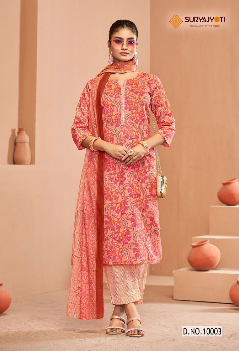 Preyasi Vol 10 By Suryajyoti Printed Cotton Kurti With Bottom Dupatta Wholesale Suppliers In Mumbai
